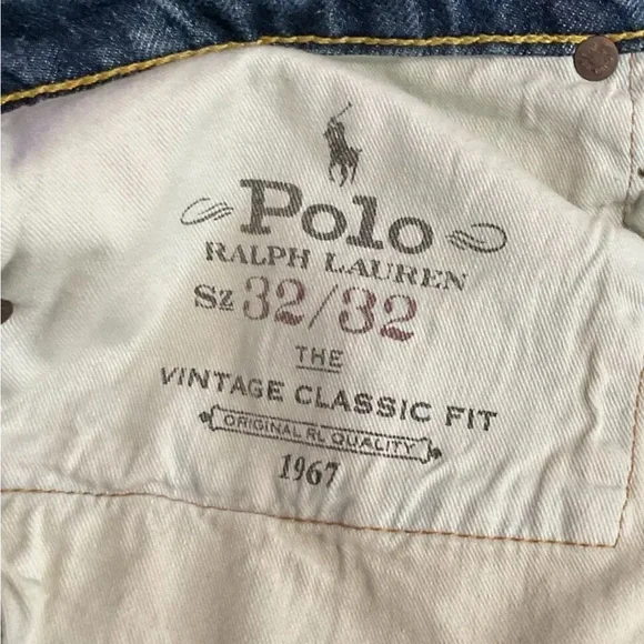 Polo Ralph Lauren Men Vintage Classic Fit Hand Paint Splatter Jeans Sz 32X32 NWT